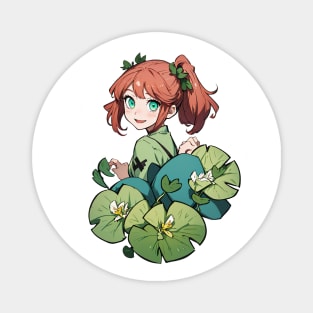 Cute happy anime girl in summer series Magnet